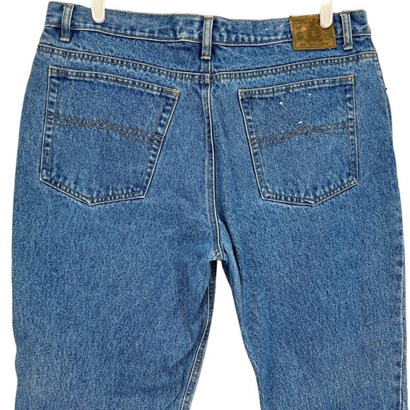 Bugle Boy 705 Mens Denim Jeans Size 42x32 Tapered Leg Mid Rise Blue Cotton Denim - Picture 4 of 11